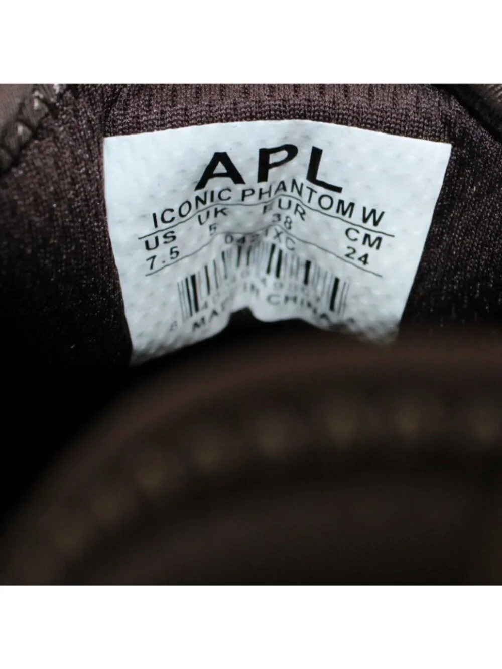 APL Athletic Propulsion Labs Women's Iconic Phantom Deep Brown/White Cow 7.5
